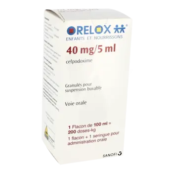 Orelox 100 mg et 40 mg/3 ml